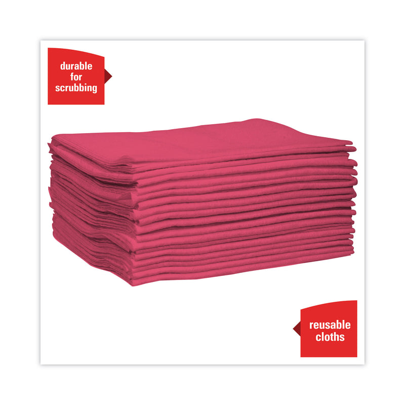 WypAll Power Clean X80 Heavy Duty Cloths,, 12.5 x 12, Red, 50/Box, 4 Boxes/Carton