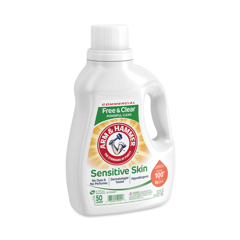 Arm & Hammer HE Compatible Liquid Detergent, Unscented, 67.5 oz Bottle, 6/Carton