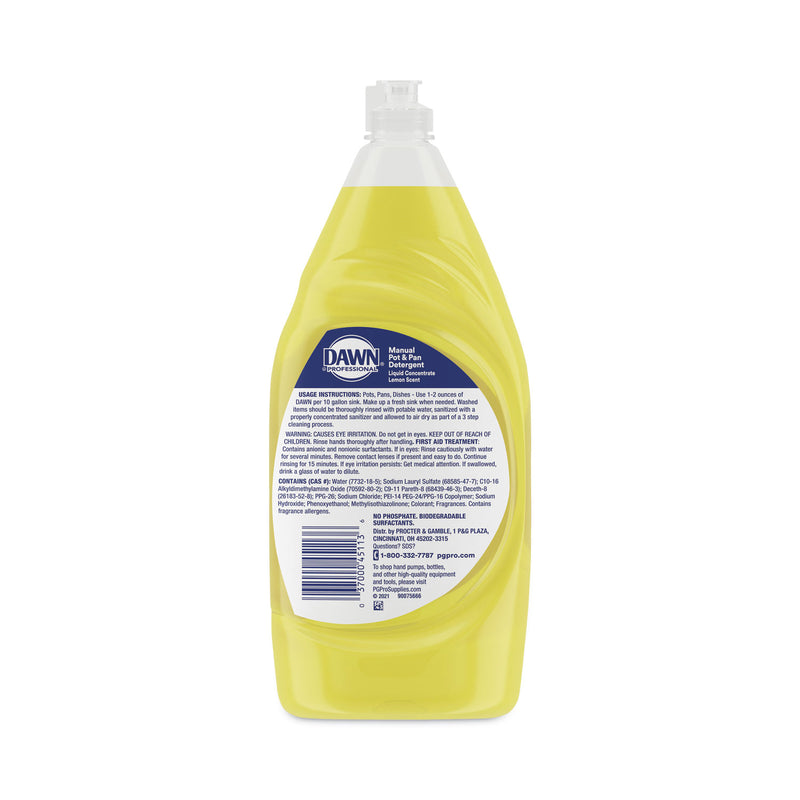 Dawn Manual Pot/Pan Dish Detergent, Lemon, 38 oz Bottle, 8/Carton