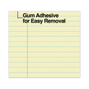 Universal Glue Top Pads, Wide/Legal Rule, 50 Canary-Yellow 8.5 x 11 Sheets, Dozen