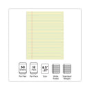 Universal Glue Top Pads, Wide/Legal Rule, 50 Canary-Yellow 8.5 x 11 Sheets, Dozen