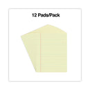 Universal Glue Top Pads, Wide/Legal Rule, 50 Canary-Yellow 8.5 x 11 Sheets, Dozen