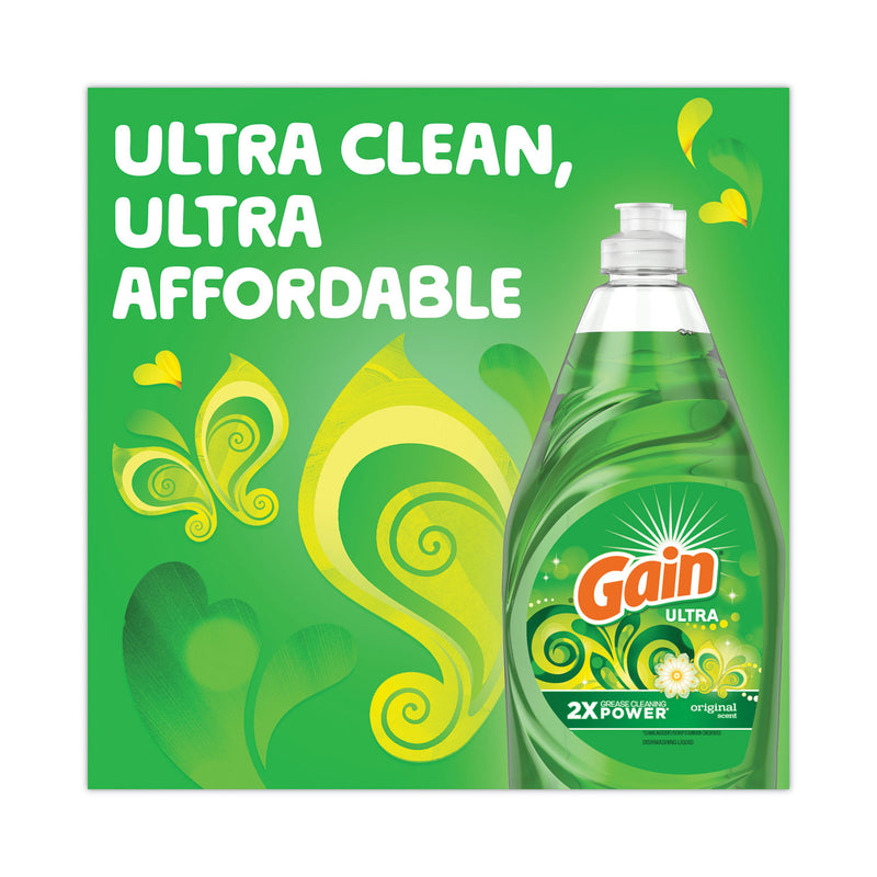 Gain Dishwashing Liquid, Gain Original, 38 oz Bottle, 8/Carton