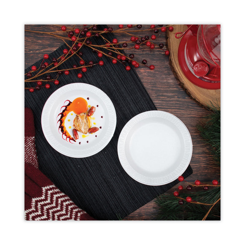 Dart Concorde Non-Laminated Foam Plate, 6" dia, White,125/Pack, 8 Packs/Carton