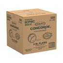 Dart Concorde Non-Laminated Foam Plate, 3-Compartment, 9" dia, 125/Pack, 4 Packs/Carton