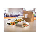 Dart Insulated Foam Hinged Lid Containers, 3-Compartment. 7.9 x 8.4 x 3.3, White, 200/Carton