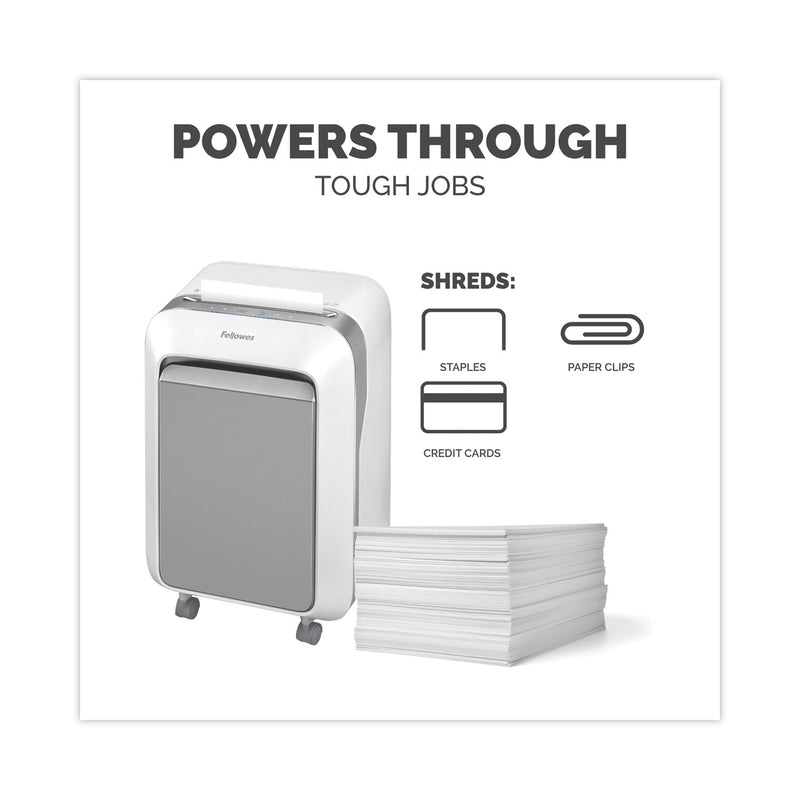 Fellowes Powershred LX210 Micro-Cut Shredder, 16 Manual Sheet Capacity, White