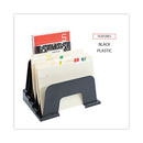Universal Recycled Plastic Incline Sorter, 5 Sections, Letter Size Files, 13.25" x 9" x 9", Black