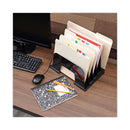 Universal Recycled Plastic Incline Sorter, 5 Sections, Letter Size Files, 13.25" x 9" x 9", Black