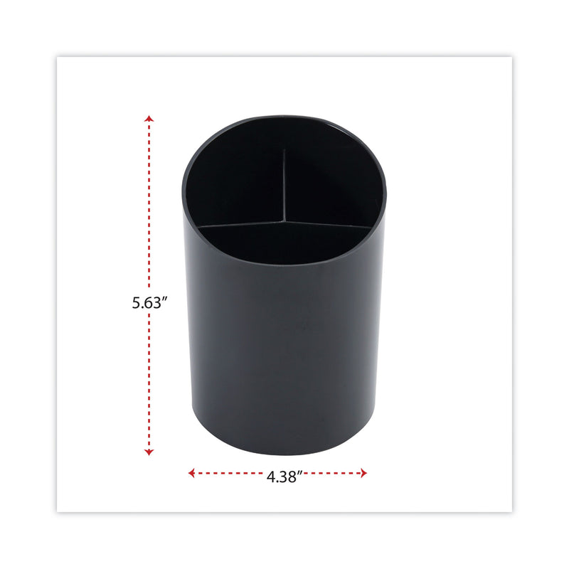Universal Recycled Big Pencil Cup, Plastic, 4.38" Diameter x 5.63"h, Black