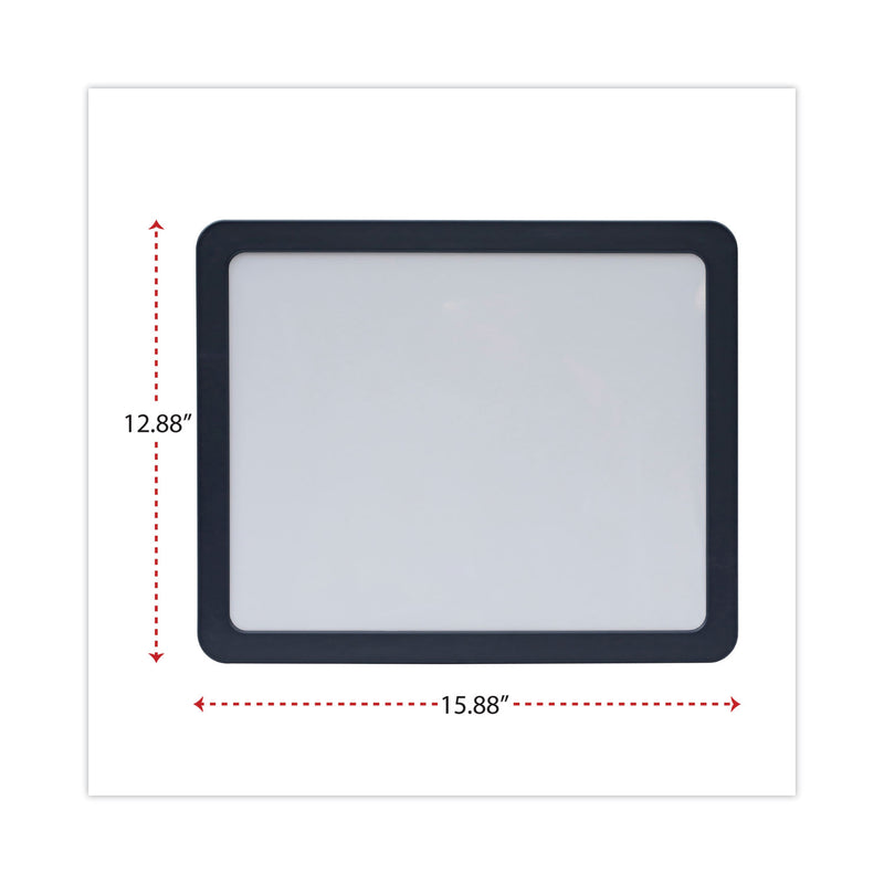 Universal Recycled Cubicle Dry Erase Board, 15.88 x 12.88, Charcoal, with Three Magnets