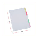 Universal Deluxe Write-On/Erasable Tab Index, 5-Tab, 11 x 8.5, White, Assorted Tabs, 1 Set