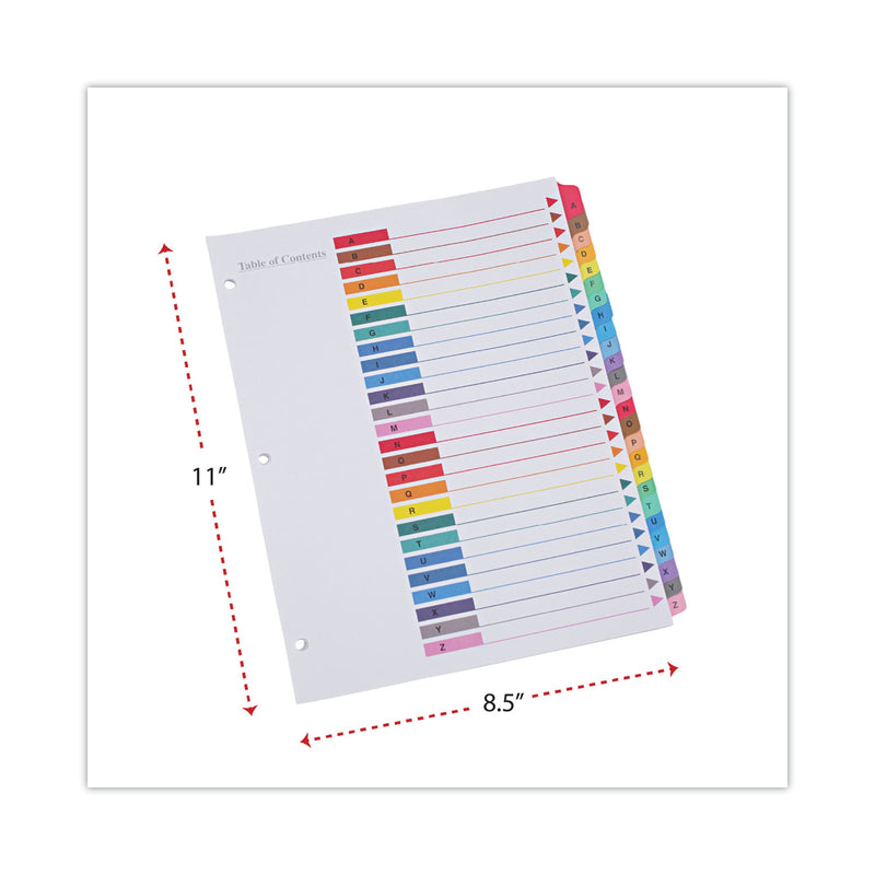 Universal Deluxe Table of Contents Dividers for Printers, 26-Tab, A to Z, 11 x 8.5, White, 1 Set