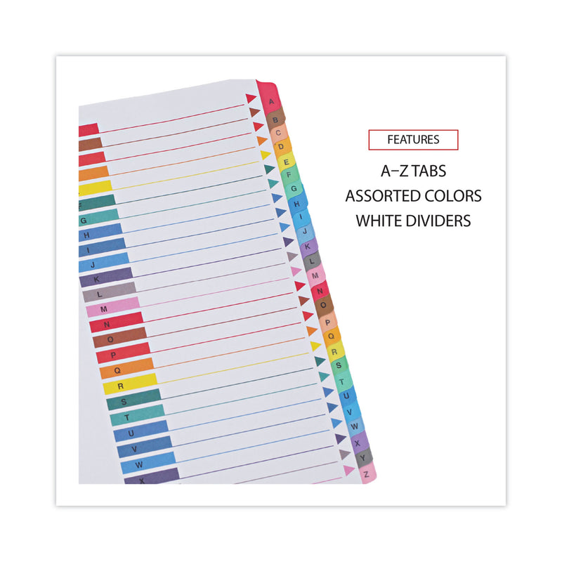 Universal Deluxe Table of Contents Dividers for Printers, 26-Tab, A to Z, 11 x 8.5, White, 1 Set