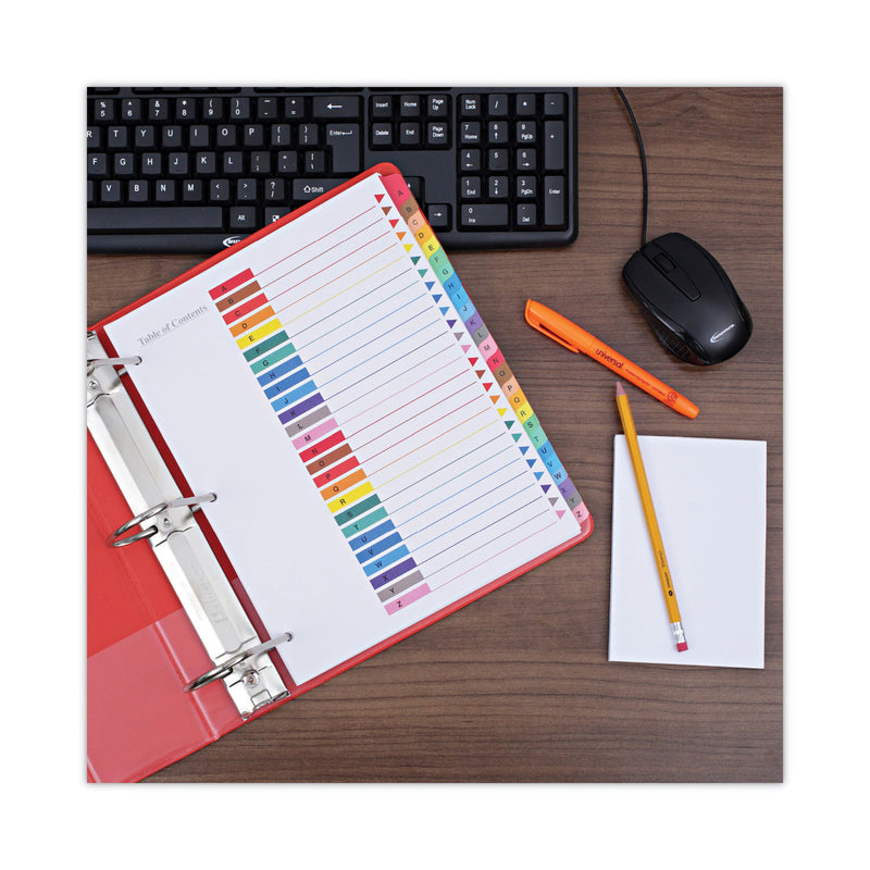 Universal Deluxe Table of Contents Dividers for Printers, 26-Tab, A to Z, 11 x 8.5, White, 1 Set