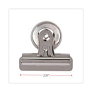 Universal Bulldog Magnetic Clips, Medium, Nickel, 12/Pack