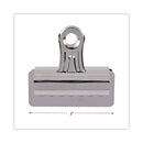 Universal Bulldog Clips, Jumbo, Nickel, 12/Pack