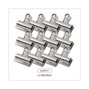 Universal Bulldog Clips, Jumbo, Nickel, 12/Pack