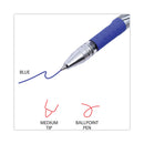 Universal Gel Pen, Stick, Medium 0.7 mm, Blue Ink, Silver/Blue Barrel, Dozen