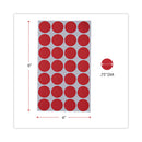 Universal Self-Adhesive Removable Color-Coding Labels, 0.75" dia, Red, 28/Sheet, 36 Sheets/Pack