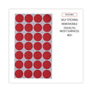 Universal Self-Adhesive Removable Color-Coding Labels, 0.75" dia, Red, 28/Sheet, 36 Sheets/Pack