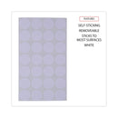 Universal Self-Adhesive Removable Color-Coding Labels, 0.75" dia, White, 28/Sheet, 36 Sheets/Pack