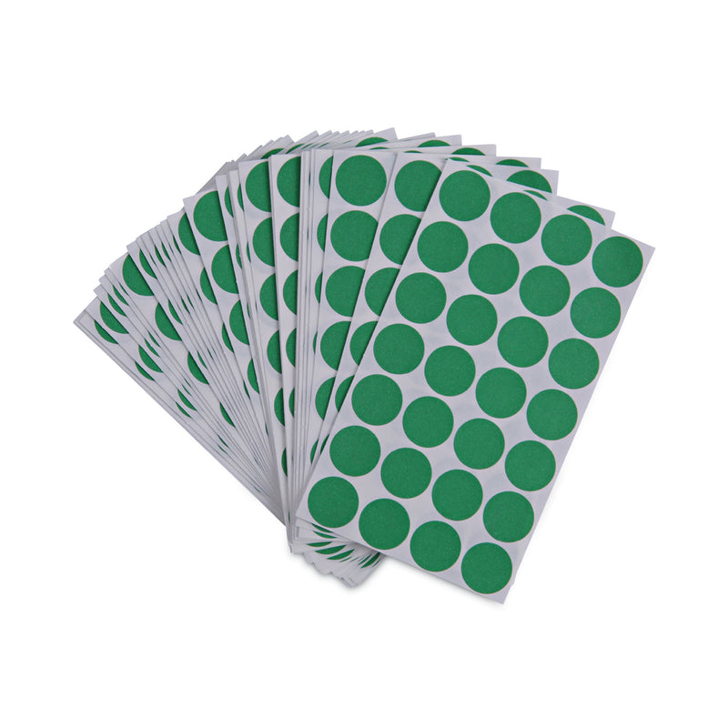 Universal Self-Adhesive Removable Color-Coding Labels, 0.75" dia, Green, 28/Sheet, 36 Sheets/Pack