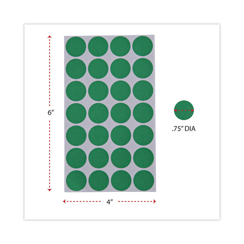 Universal Self-Adhesive Removable Color-Coding Labels, 0.75" dia, Green, 28/Sheet, 36 Sheets/Pack