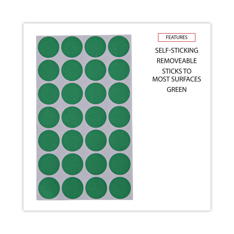 Universal Self-Adhesive Removable Color-Coding Labels, 0.75" dia, Green, 28/Sheet, 36 Sheets/Pack