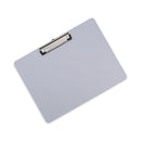 Universal Plastic Brushed Aluminum Clipboard, Landscape Orientation, 0.5" Clip Capacity, Holds 11 x 8.5 Sheets, Silver