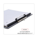 Universal Plastic Brushed Aluminum Clipboard, Landscape Orientation, 0.5" Clip Capacity, Holds 11 x 8.5 Sheets, Silver