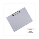 Universal Plastic Brushed Aluminum Clipboard, Landscape Orientation, 0.5" Clip Capacity, Holds 11 x 8.5 Sheets, Silver