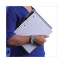 Universal Plastic Brushed Aluminum Clipboard, Landscape Orientation, 0.5" Clip Capacity, Holds 11 x 8.5 Sheets, Silver