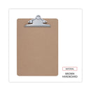 Universal Hardboard Clipboard, 1.25" Clip Capacity, Holds 8.5 x 11 Sheets, Brown