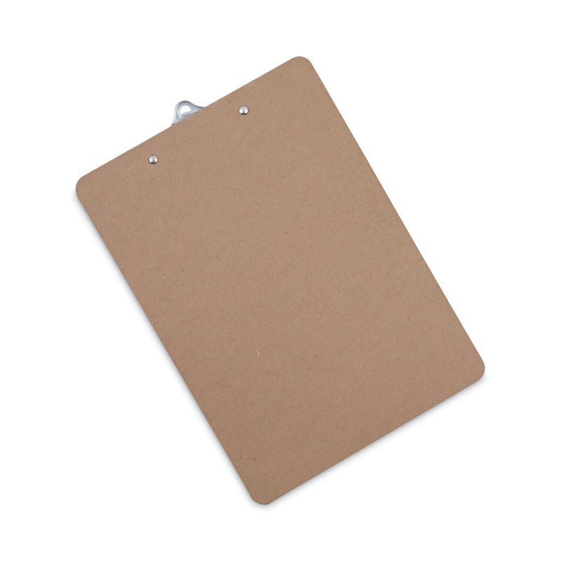 Universal Hardboard Clipboard, 1.25" Clip Capacity, Holds 8.5 x 11 Sheets, Brown