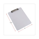 Universal Plastic Clipboard with Low Profile Clip, 0.5" Clip Capacity, Holds 8.5 x 11 Sheets, Clear