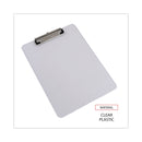 Universal Plastic Clipboard with Low Profile Clip, 0.5" Clip Capacity, Holds 8.5 x 11 Sheets, Clear