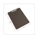Universal Plastic Clipboard with Low Profile Clip, 0.5" Clip Capacity, Holds 8.5 x 11 Sheets, Translucent Black