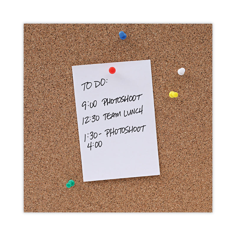 Universal Bulletin Board, Natural Cork, 36 x 24, Satin-Finished Aluminum Frame