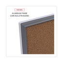 Universal Bulletin Board, Natural Cork, 36 x 24, Satin-Finished Aluminum Frame