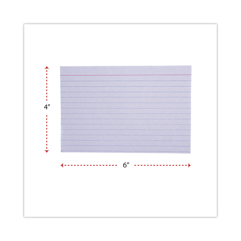 Universal Ruled Index Cards, 4 x 6, White, 100/Pack