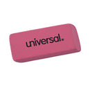 Universal Bevel Block Erasers, For Pencil Marks, Slanted-Edge Rectangular Block, Large, Pink, 20/Pack
