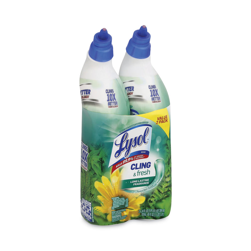LYSOL Cling and Fresh Toilet Bowl Cleaner, Forest Rain Scent, 24 oz, 2/Pack, 4 Packs/Carton