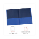 Universal Two-Pocket Portfolio, Embossed Leather Grain Paper, 11 x 8.5, Light Blue, 25/Box