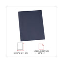 Universal Two-Pocket Portfolios with Tang Fasteners, 0.5" Capacity, 11 x 8.5, Dark Blue, 25/Box