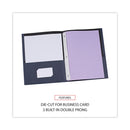 Universal Two-Pocket Portfolios with Tang Fasteners, 0.5" Capacity, 11 x 8.5, Dark Blue, 25/Box