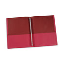 Universal Two-Pocket Portfolios with Tang Fasteners, 0.5" Capacity, 11 x 8.5, Red, 25/Box