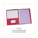 Universal Two-Pocket Portfolios with Tang Fasteners, 0.5" Capacity, 11 x 8.5, Red, 25/Box