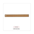 Universal Stainless Steel Ruler with Cork Back and Hanging Hole, Standard/Metric, 12" Long