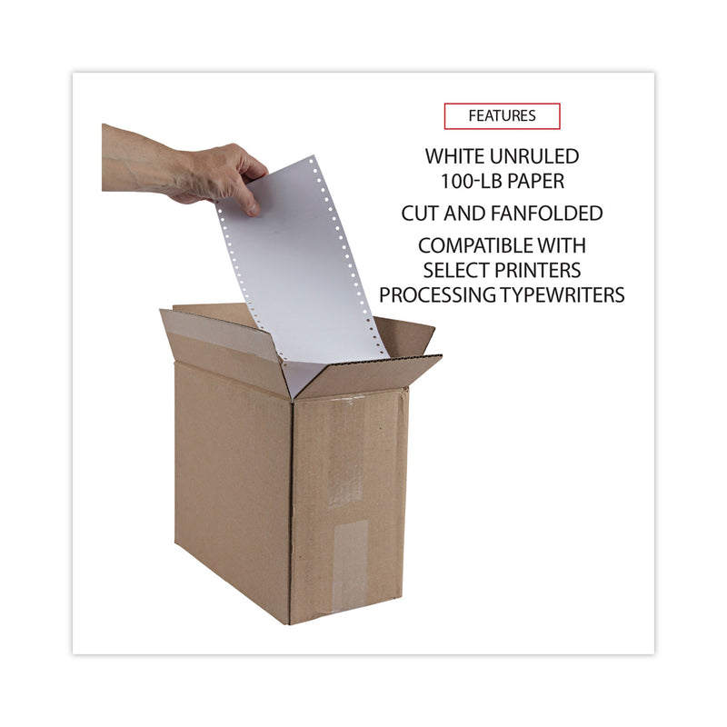 Universal Continuous-Feed Index Cards, Unruled, 3 x 5, White, 4,000/Carton